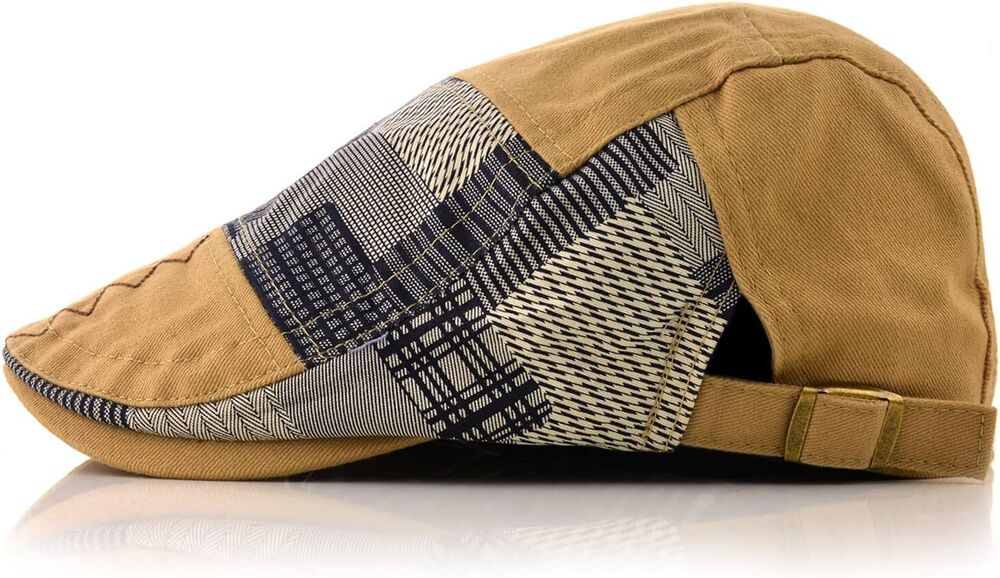 Unisex Newsboy Caps Cotton Buckle Adjustable Beret Hat Flat Driving Cap Gift