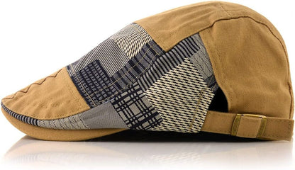 Unisex Newsboy Caps Cotton Buckle Adjustable Beret Hat Flat Driving Cap Gift
