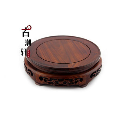 Vase Base Home Decoration Redwood Hard Wood Circle Pedestal Display Stand
