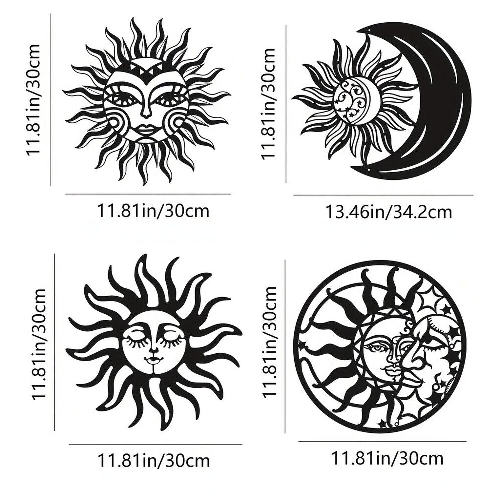 1pc Metal Sun And Moon Wall Decor,Metal Wall Art For Living Room Sculpture