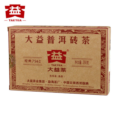 2016 TAETEA 7562 Menghai Dayi Pu-erh Tea Brick 250g Ripe Puer Pu'er 1601 Batch