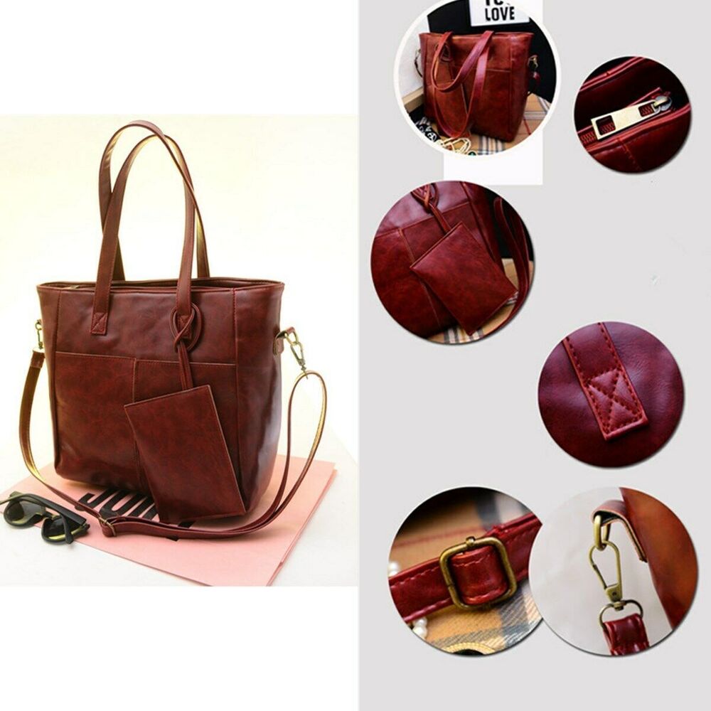 Women Ladies PU Leather Handbag Shoulder Lady Casual Shopper Messenger Bag Purse