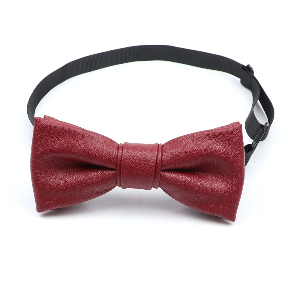 Men Bow Tie PU Leather Patchwork Female Necktie Adult Cravate Wedding Party Wear