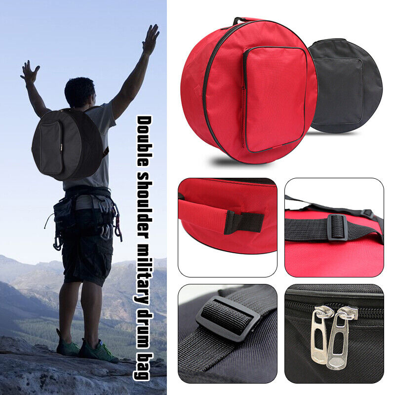 14 Inch Durable Snare Drum Bag Backpack Case with Shoulder Strap Outside Pockets