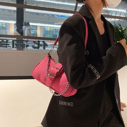 Women Shoulder Bags Matte Leather Solid Color Ladies Bag Chain Handbags