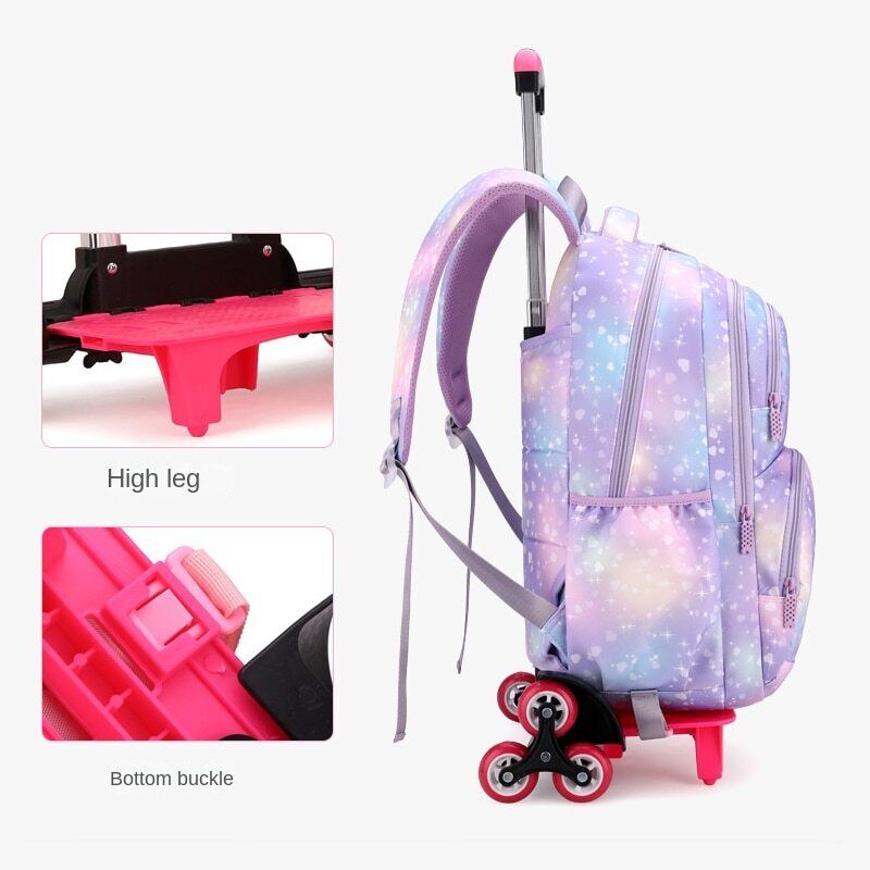 Children School bag Wheels Students Backpack Girls Bag Schoolbag Backpack