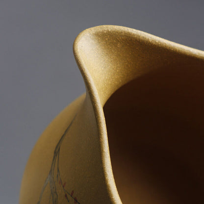 real yixing zisha duan clay fair cup bird print creative pitcher marked on sales