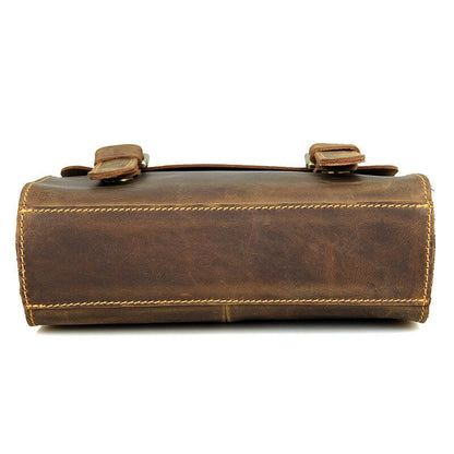 Men and Women Crazy Horse Leather Shoulder Messenger Bag Travel Small Handbag