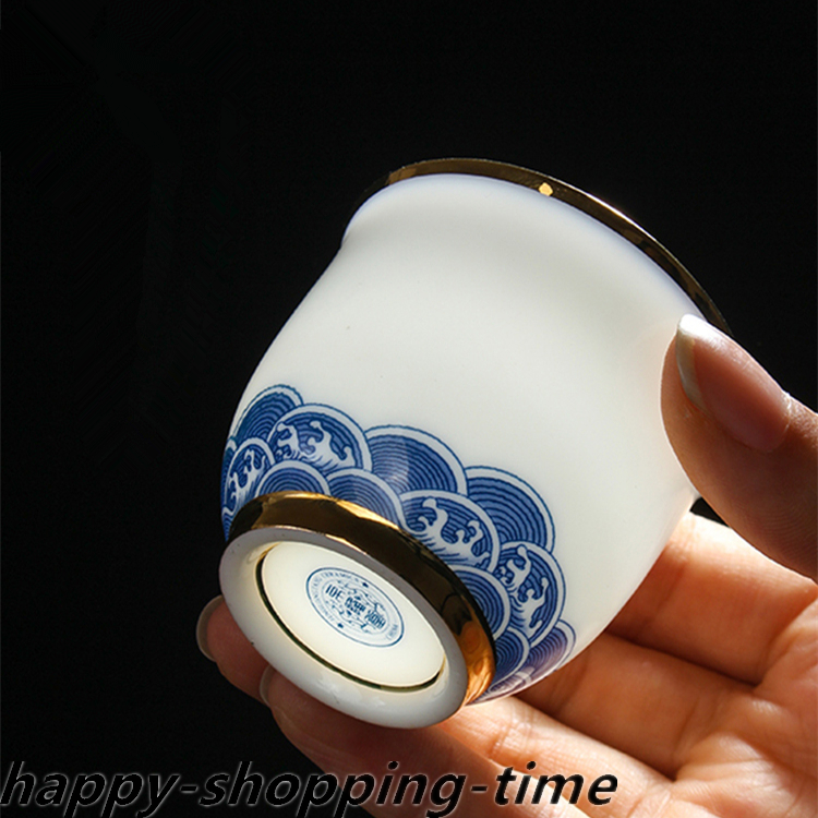 Luxury Chinese Top White Porcelain Pu'er Tea Set Gaiwan Tea Cup Saucer Pitcher