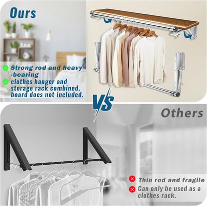 Foldable Wall Mounted Clothes Rack Stainless Steel Multi-Purpose Drying Hanger