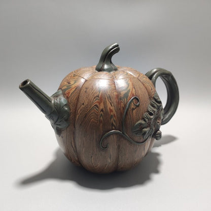 Vintage Chinese Yixing Purple Clay Teapot Zisha Ceremony Ceramic Pumpkin Tea Set