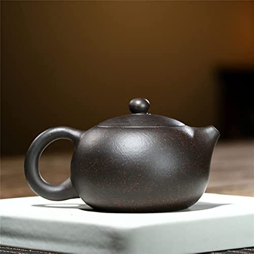 Chinese Yixing Clay Teapot 6.7Oz Handmade Xishi Zisha Tea Pot Black Gold Sand