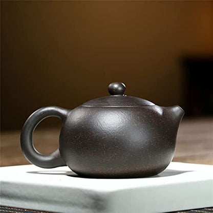 Chinese Yixing Clay Teapot 6.7Oz Handmade Xishi Zisha Tea Pot Black Gold Sand