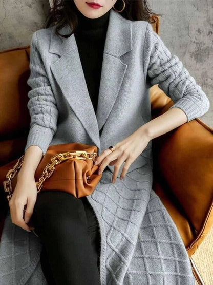 Cardigans Sweater Tops Suit Collar Long Sleeve Lady Winter Clothes Women