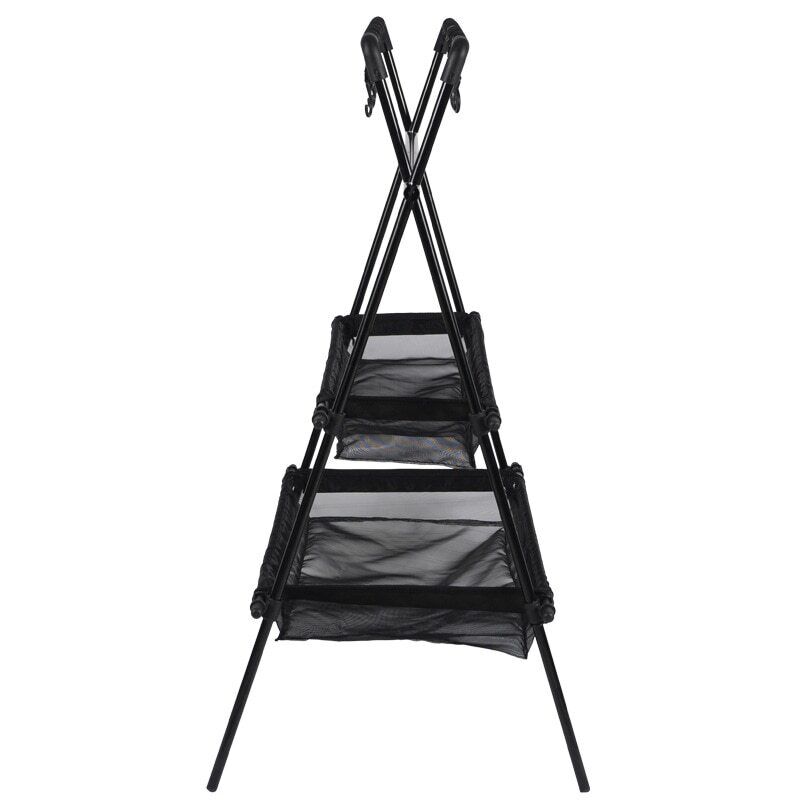Camping Triangle Shelf Double-Layer Hook Net Bag Outdoor Picnic Hanging Rack