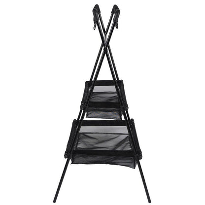Camping Triangle Shelf Double-Layer Hook Net Bag Outdoor Picnic Hanging Rack
