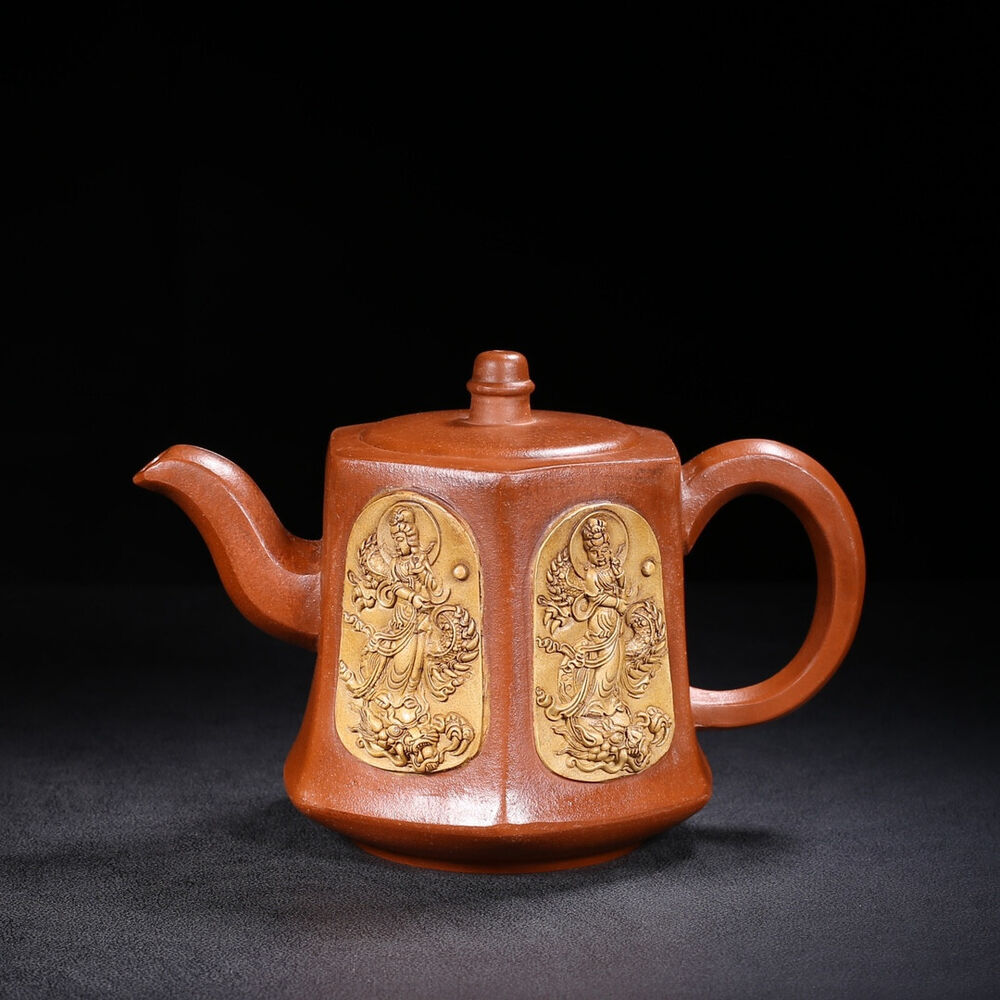 Chinese Yixing Zisha Clay Handmade Exquisite Teapot （六方 底款：乾隆年制）