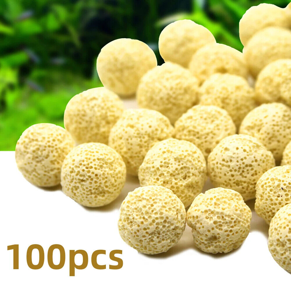 Aquarium Filter Media 20-100Pcs Quartz Fish Tank Cleaning Bio Ceramic Rings Tool