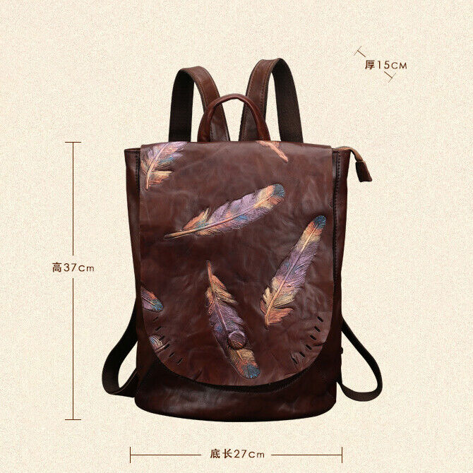 Luxury Women Bag, New Desinger Top Cow Leather Embossed Backpack, Retro Rucksack