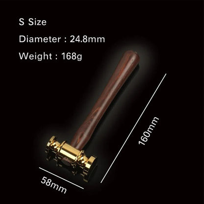 Hammer Solid Brass Mirror Polished Wooden Handle Leather Craft Workshop DIY Tool