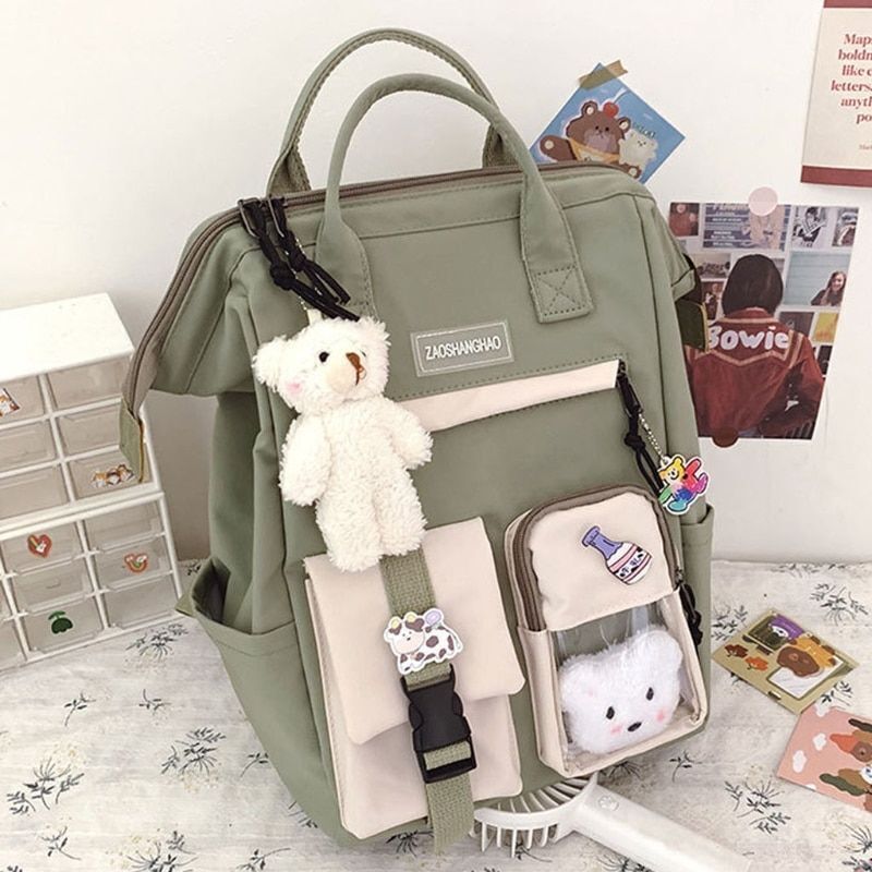 Purple Backpack Waterproof Fancy High School Bag Cute Travel Rucksack 26*18*38CM