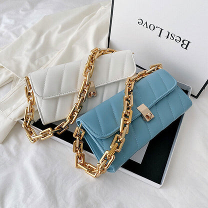 All-match Handbags PU Leather Chain Shoulder Bags Women Texture Shopping Bag