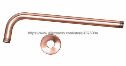 8" Antique Red Copper Round Rainfall Shower Heads Extension Pipes Wall Arm Parts