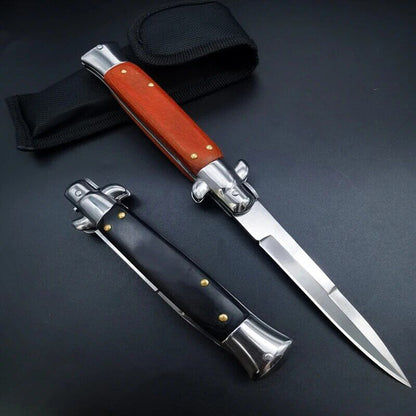 Wood Handle Steel Knife Quick Folding Knife 440C Acrylic Pocket Folding Knife