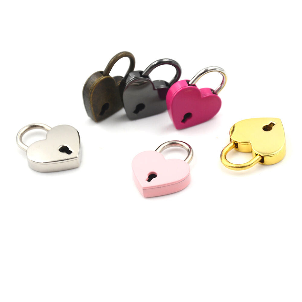 Mini Padlock Love Heart Shape Padlock Tiny Luggage Bag Case Lock With Key-ca