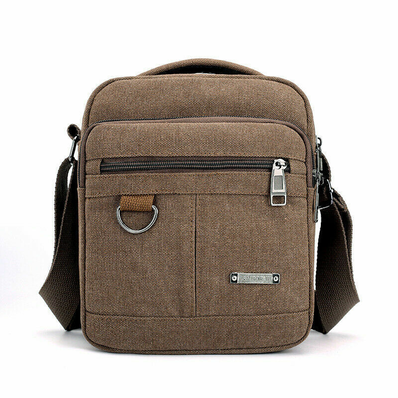 New Casual Canvas Shoulder Bag Men Messenger Bags Lightweight Small Travel Bag