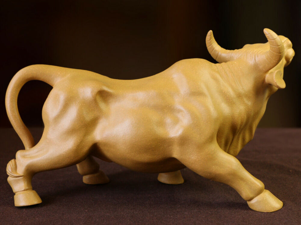 chinese yixing zisha tea pet OX decoration Cattle Yellow Duan Clay mascot cow