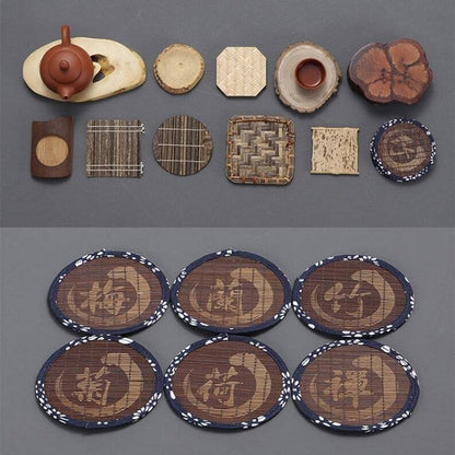 Natural Wooden Coasters|Tea Coasters|Tea Placemats|Tea Accessories