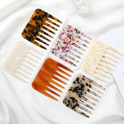 Women Hair Comb Acetic Acid Sheet Wide Tooth Anti-Static Stylish Exquisite 9.5cm