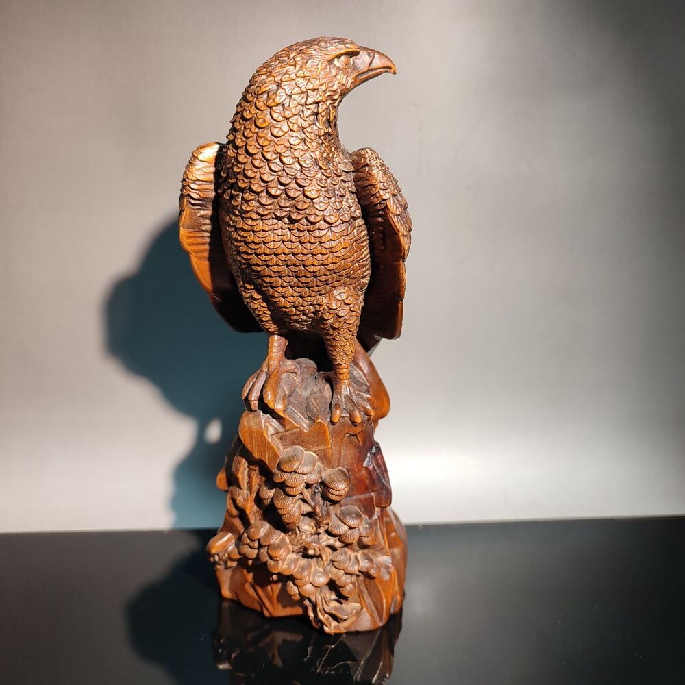 fierce hawk statue eagle bird Animal figurines sculpture chinese wood carving