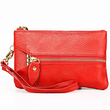 Casual Clutch Bag Genuine Cow Leather Zero Wallet Ladies Coin Purse Pocket Soft