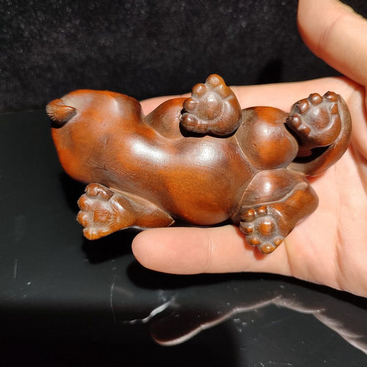 vintage carved wooden decor wood carving sculpture dragon statue Chinese unicorn
