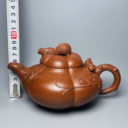 Vintage Chinese Yixing Purple Clay Teapot Zisha Ceramic Squirrel Teaware Collect