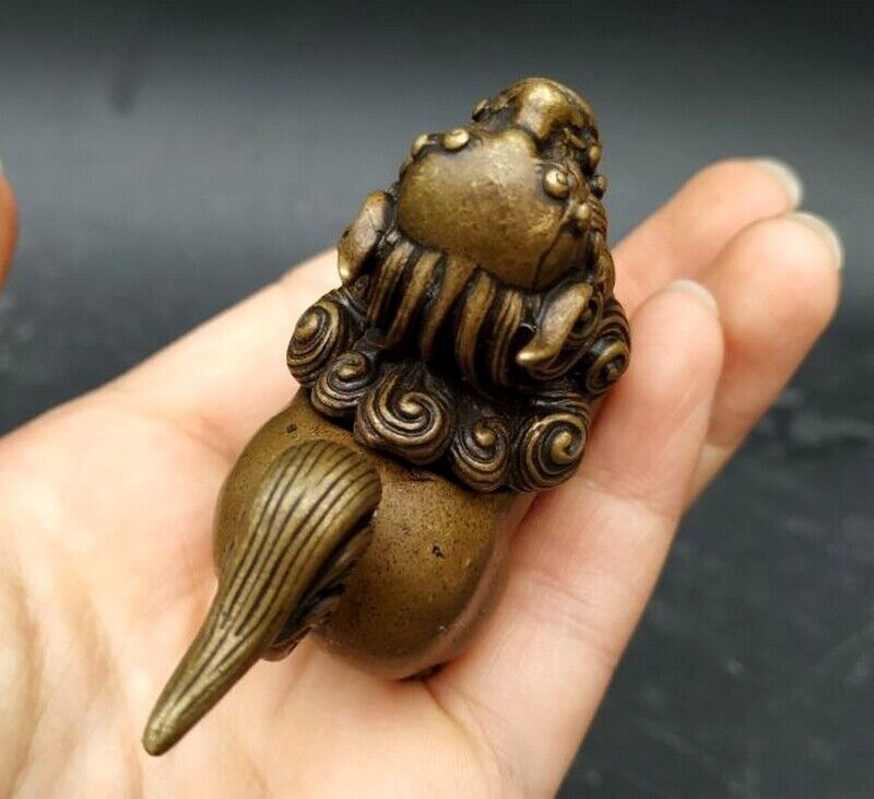 Brass Pi Xiu Statue Incense Burner Holder Mythical Wild Animal Beast Table Deco