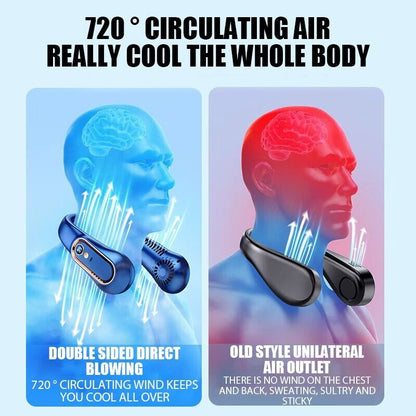 5000mAh USB Neck Hanging Fan Cooling Air Cooler Portable Little Air Conditioner