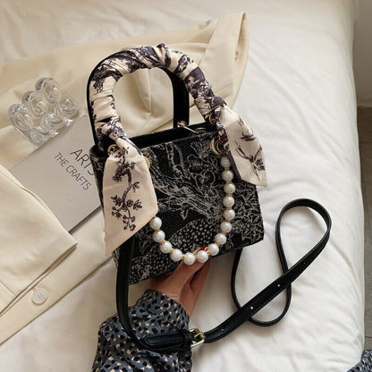 Bag Women Totes Ribbon Handbag Pearl Ladies Shoulder Bag Crossbody Bag Women