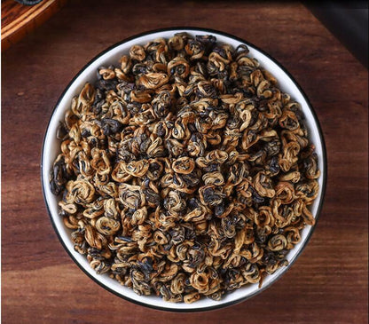 Chinese Tea Dian Hong Black Tea Loose Leaf Yunnan Golden Snail Buds JingLuoYa