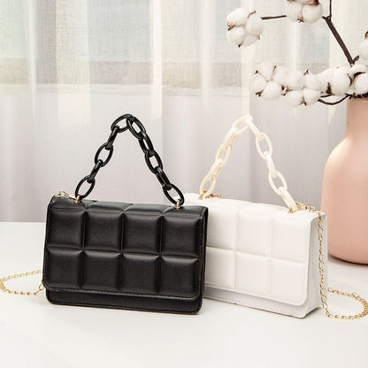 Synthetic Leather Shoulder Bag Chain Rhomboid Crossbody Purse Handbags Phone Bag