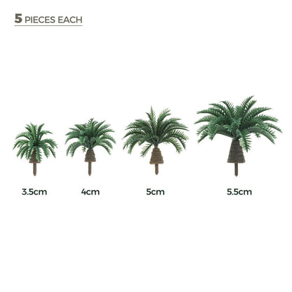 Coconut Palm Tree 20Pcs Resin Bush Mini Dwarf Scenery DIY Diorama Model 2.5~4cm