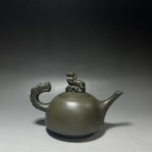 vintage chinese yixing purple clay teapot zisha ceremony carving Collectible art