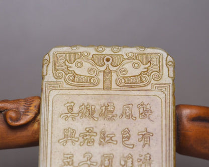 Collection Chinese Natural Hetian Jade Carving Figure Story Jade Pendant Jewelry