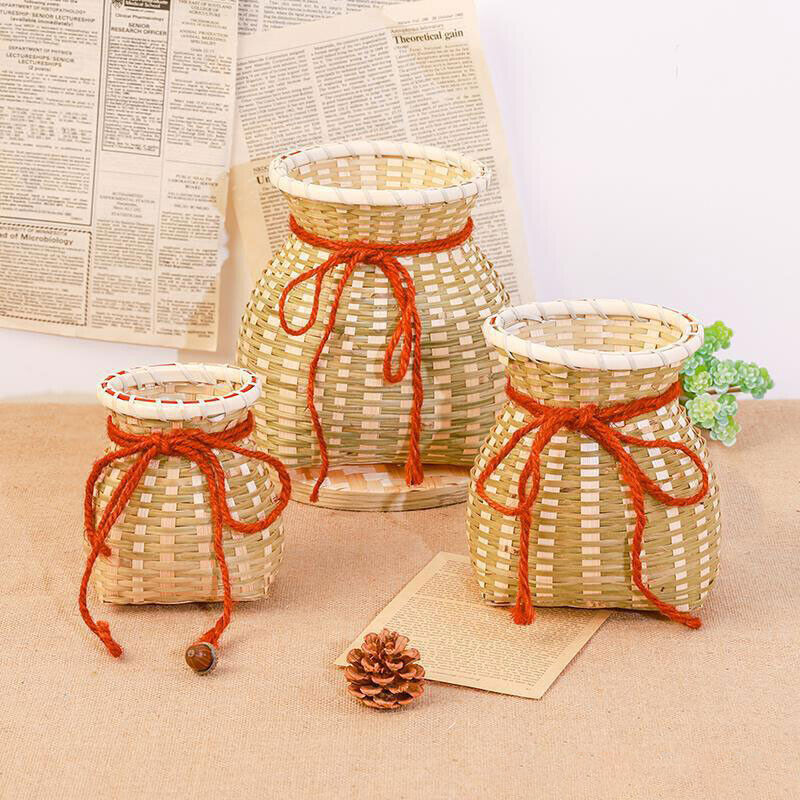 Bamboo Basket Storage Woven Indoor Flowerpot Fish Tea Basket Vase Dance Props
