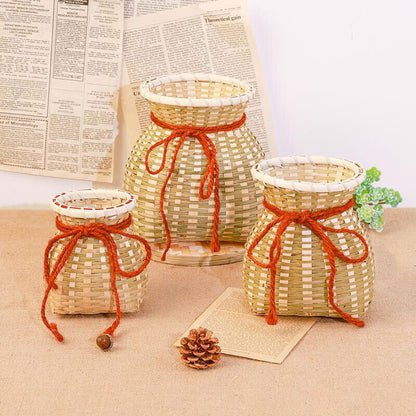 Bamboo Basket Storage Woven Indoor Flowerpot Fish Tea Basket Vase Dance Props