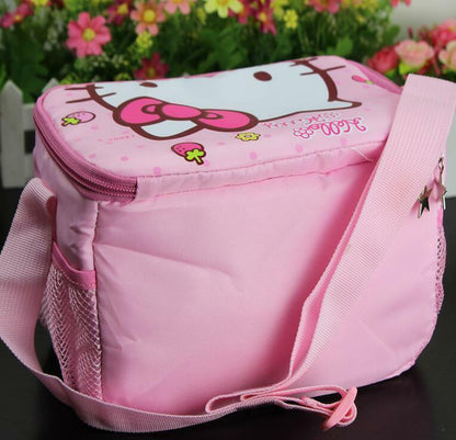 Cute Kitty School Food Picnic Insulated Cooler Lunch Box Bag Hand Shoulder Bag
