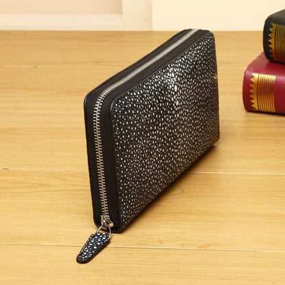 Devil fish pattern men's clutch bag, desinger long zipper wallet for men