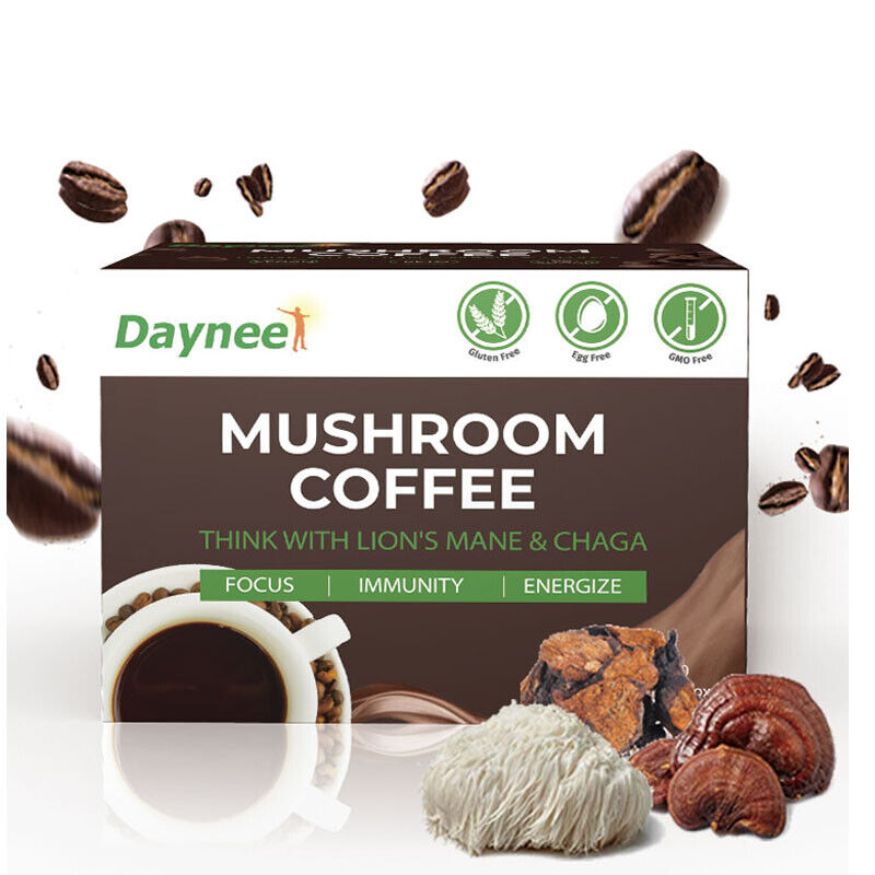 Organic Instant Mushroom Coffee Powder Mane Chaga Mushroom Coffee 6g*20bags